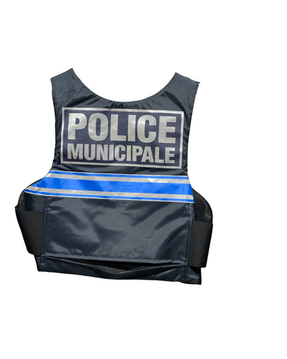 Housse Gilet Pare-Balles Bleu – POLICE MUNICIPALE – Protection et Visibilité Renforcée