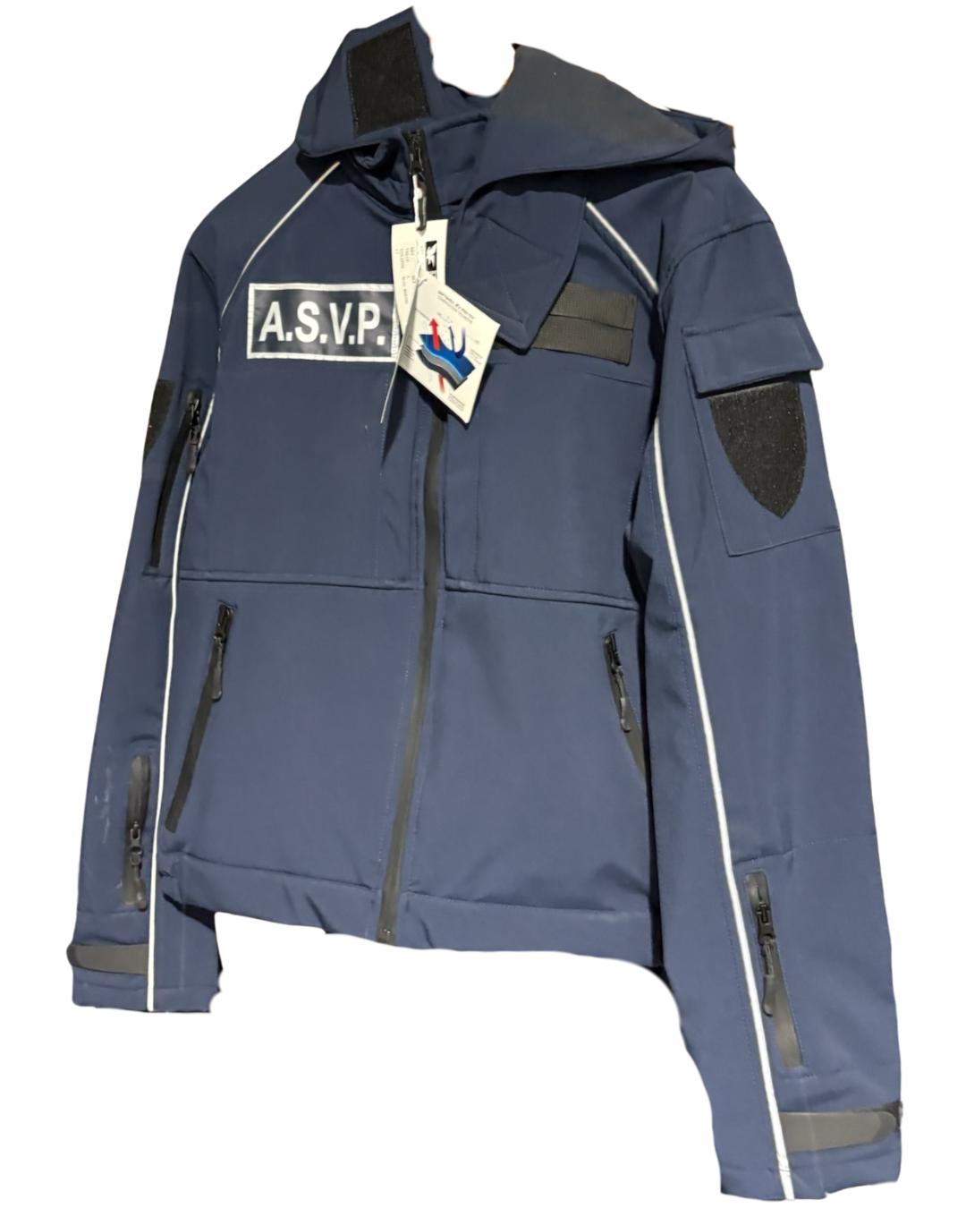 Veste Softshell ASVP Bleu Uni avec Capuche